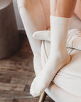 Q FOR QUINN - CHAUSSETTES SANS TEINTURE - NATUREL