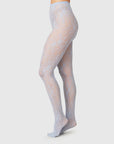 SWEDISH STOCKINGS - COLLANT DENTELLE ROSA - DUSTY BLEU