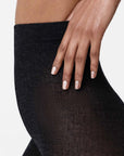SWEDISH STOCKINGS - COLLANT EN LAINE COTELÉ DIANA - MÉLANGE NOIR