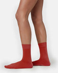 SWEDISH STOCKINGS - GIFT BOX - 2 PAIRS OF INES SHINY STOCKINGS - RED/BLACK