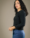 MERCEDES MORIN - POPCORN TOP - BLACK - FW26