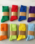 BILLY BAMBOO - RIBBED COTTON HIGH SOCKS - CRYSTAL BRIGHT