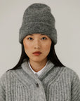 BARE KNITWEAR - ANDES ALPACA BEANIE - GREY- FW25