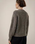 BARE KNITWEAR - PULL EN ALPAGA COL EN V - CHARBON - AH26