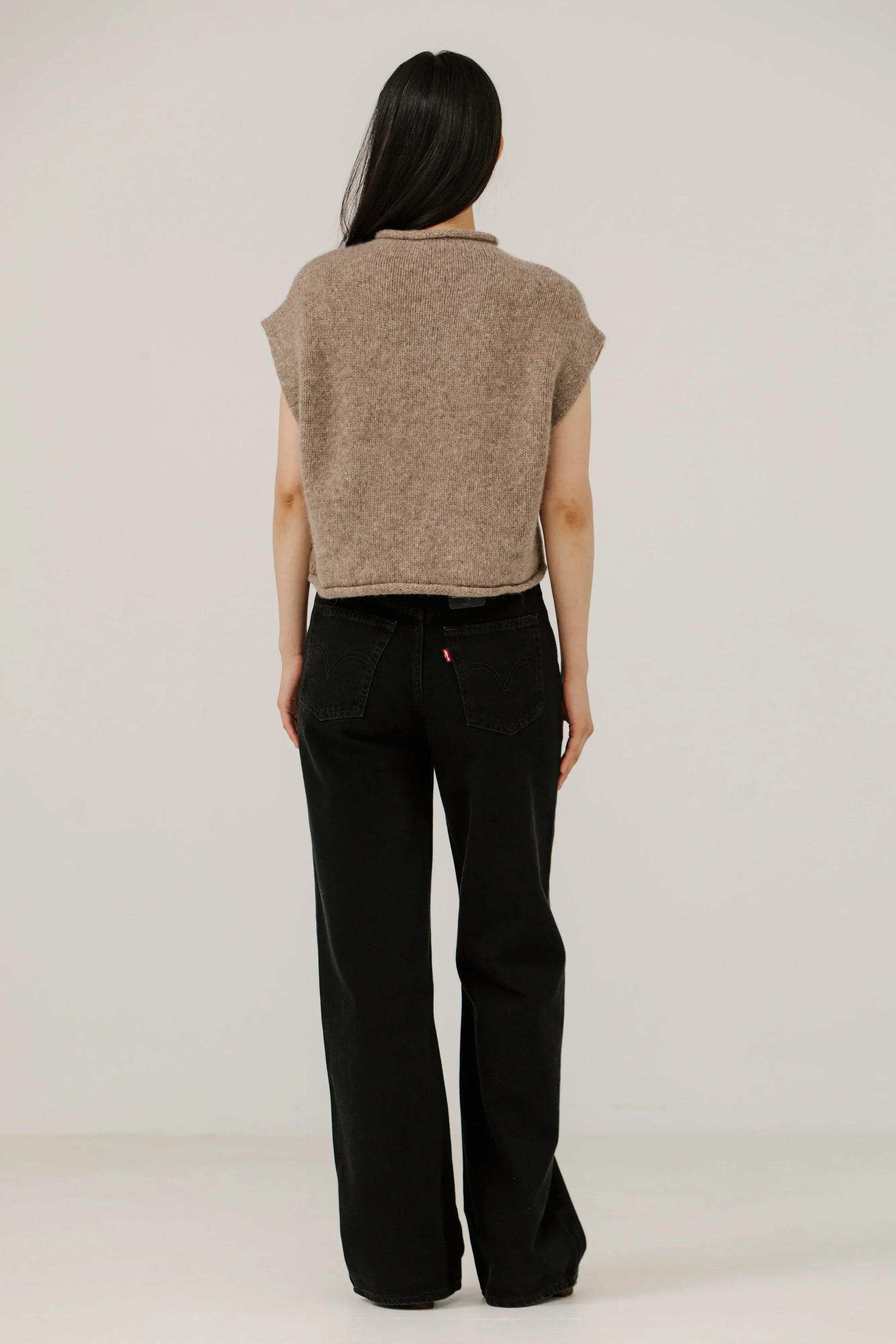 BARE KNITWEAR - IRIS ALPACA CARDIGAN - DARK FAWN - FW25