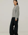 BARE KNITWEAR - SURI ALPACA CARDIGAN - GREY - FW25