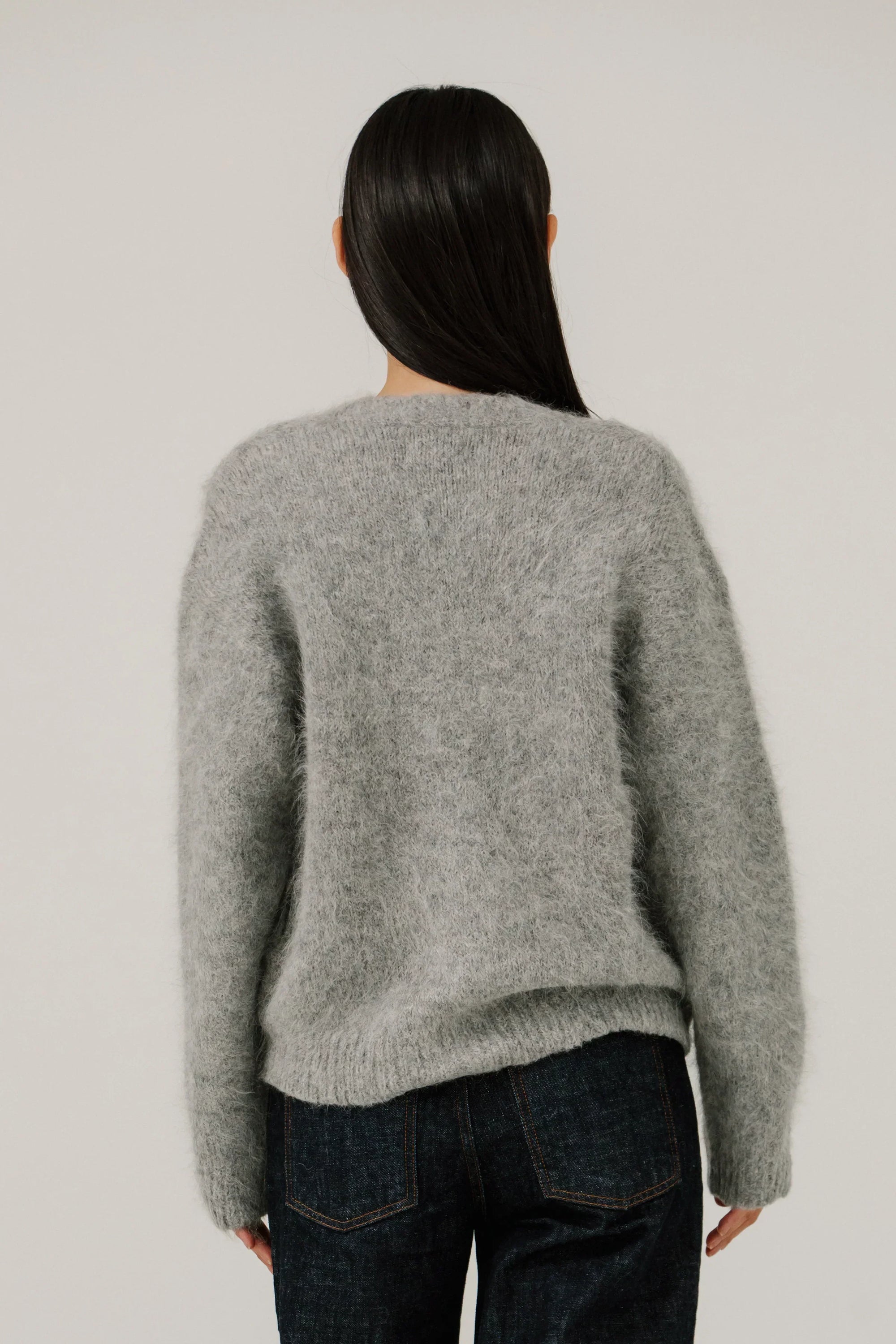 BARE KNITWEAR - SURI ALPACA CARDIGAN - GREY - FW25