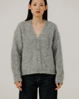 BARE KNITWEAR - SURI ALPACA CARDIGAN - GREY - FW25