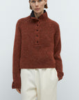 CORDERA - BABY ALPACA POLO SWEATER - TERRACOTTA - FW25