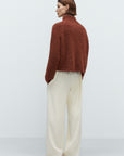 CORDERA - BABY ALPACA POLO SWEATER - TERRACOTTA - FW25
