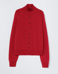 CORDERA - MERINO WOOL BUTTONED SWEATER - RED - FW25