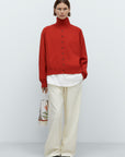 CORDERA - MERINO WOOL BUTTONED SWEATER - RED - FW25