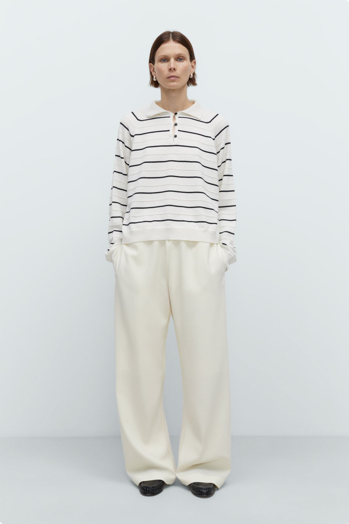 CORDERA - MERINO WOOL STRIPED POLO - WHITE - FW25 – Boutique Unicorn