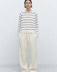 CORDERA - MERINO WOOL STRIPED POLO - WHITE - FW25