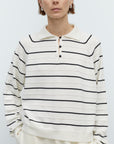 CORDERA - MERINO WOOL STRIPED POLO - WHITE - FW25