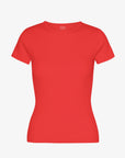 COLORFUL STANDARD - T-SHIRT COTELÉ - ROUGE TANGERINE