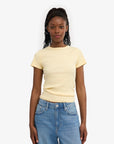 COLORFUL STANDARD - T-SHIRT COTELÉ - JAUNE DOUX