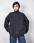 BRIXTOL TEXTILES - MANTEAU DAVONNA - NOIR À CARREAUX - AH26
