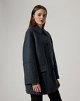 BRIXTOL TEXTILES - EDIE COAT - BLUE MELANGE - FW25