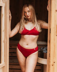 Q FOR QUINN - POINTELLE BRALETTE - SCARLET
