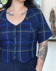 EVE GRAVEL - HAUT MAVIA - TARTAN BLEU - AH25