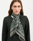 SKALL STUDIO - FOULARD CLASSIQUE - VERT FONCÉ/BRUN - 90X90 - AH26