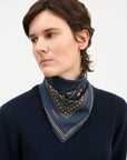 SKALL STUDIO - FLORAL SCARF - NAVY - 55X55 - FW26
