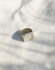 HAWKLY - BAGUE SQUARE SIGNET - ARGENT