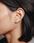 WOLF CIRCUS - SMALL BEAN-SHAPED EARRINGS - SILVER