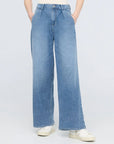 DUER - PERFORMANCE DENIM HIGH WAIST WITH PLEAT - SLATE INDIGO - SS26