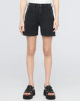 DUER - RELAXED HIGH-WAISTED CANVAS SHORTS - BLACK - SS26