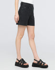 DUER - RELAXED HIGH-WAISTED CANVAS SHORTS - BLACK - SS26
