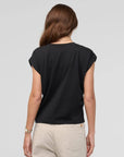DUER - T-SHIRT DOLMAN PURE PIMA COL V - NOIR