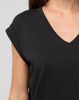 DUER - T-SHIRT DOLMAN PURE PIMA COL V - NOIR