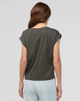 DUER - T-SHIRT DOLMAN PURE PIMA COL V - EVERGREEN