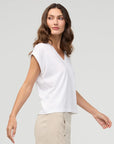 DUER - T-SHIRT DOLMAN PURE PIMA COL V - BLANC