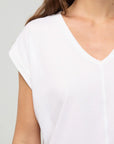DUER - T-SHIRT DOLMAN PURE PIMA COL V - BLANC