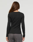DUER - HAUT HENLEY COTON PIMA CÔTELÉ - NOIR