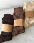 BILLY BAMBOO - CHAUSSETTES HAUTES EN COTON COTELÉ - NEUTRE
