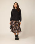 CHLO - COURTNEY SKIRT - BLACK FLOWERS - FW26
