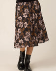 CHLO - COURTNEY SKIRT - BLACK FLOWERS - FW26