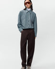 CORDERA - OVERSIZED CHECKED SHIRT - TURQUOISE/ORANGE - FW26