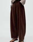 CORDERA - CORDUROY BAGGY PANTS - BROWN - PF26
