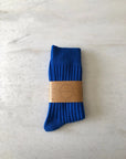 BILLY BAMBOO - RIBBED COTTON HIGH SOCKS - CRYSTAL BRIGHT