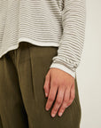 NAIF - WILO SWEATER - IVORY/OLIVE - SS26