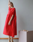 NOEMIAH - CECILIA DRESS - RED LINEN