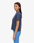 COLORFUL STANDARD - T SHIRT BOXY COURT - BLEU PETROLE