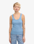 COLORFUL STANDARD - CAMISOLE COTELÉ - BLEU SEASIDE