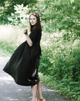 NOEMIAH - ROBE CECILIA - NOIR LYOCELL