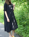 NOEMIAH - ROBE CECILIA - NOIR LYOCELL